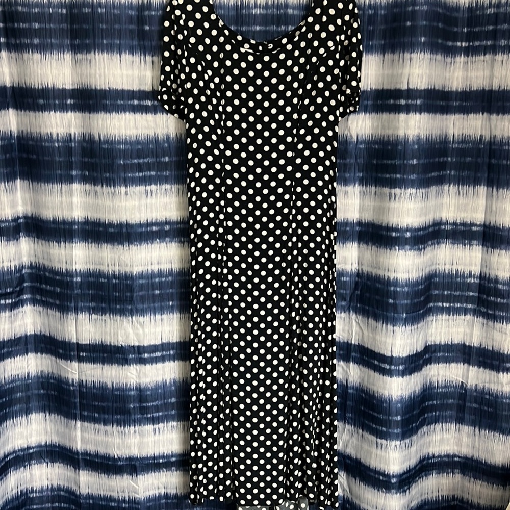 Navy & White polka dot dress